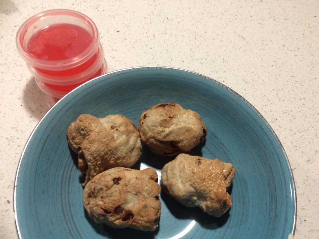 Berwick Palace serves big, meaty dim sims with a hint of sweetness. Here's some fried ones in a bowl